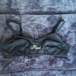 PINK Victoria's Secret Charcoal Lace Bralette